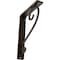 Ekena Millwork Edwards Wrought Iron Bracket, (Single center brace), Antiqued Bronze 1 1/2"W x 5 1/2"D x 8"H BKTM01X05X08SEDABZ - alternate 1